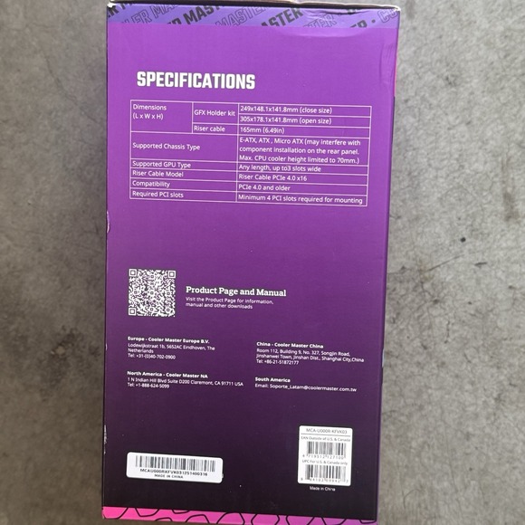 Cooler Master Vertical GPU Holder Kit V3, for ATX & mATX PC Case & PCI-E Sealed - Picture 4 of 5